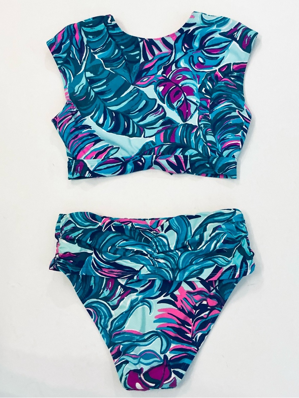 LILLY PULITZER Meechi Bikini Top, High-Waisted Lagoon Sarong Hipster Bottom Sz 4 - Picture 4 of 16
